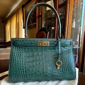 Lee Radziwill Embossed Small Satchel